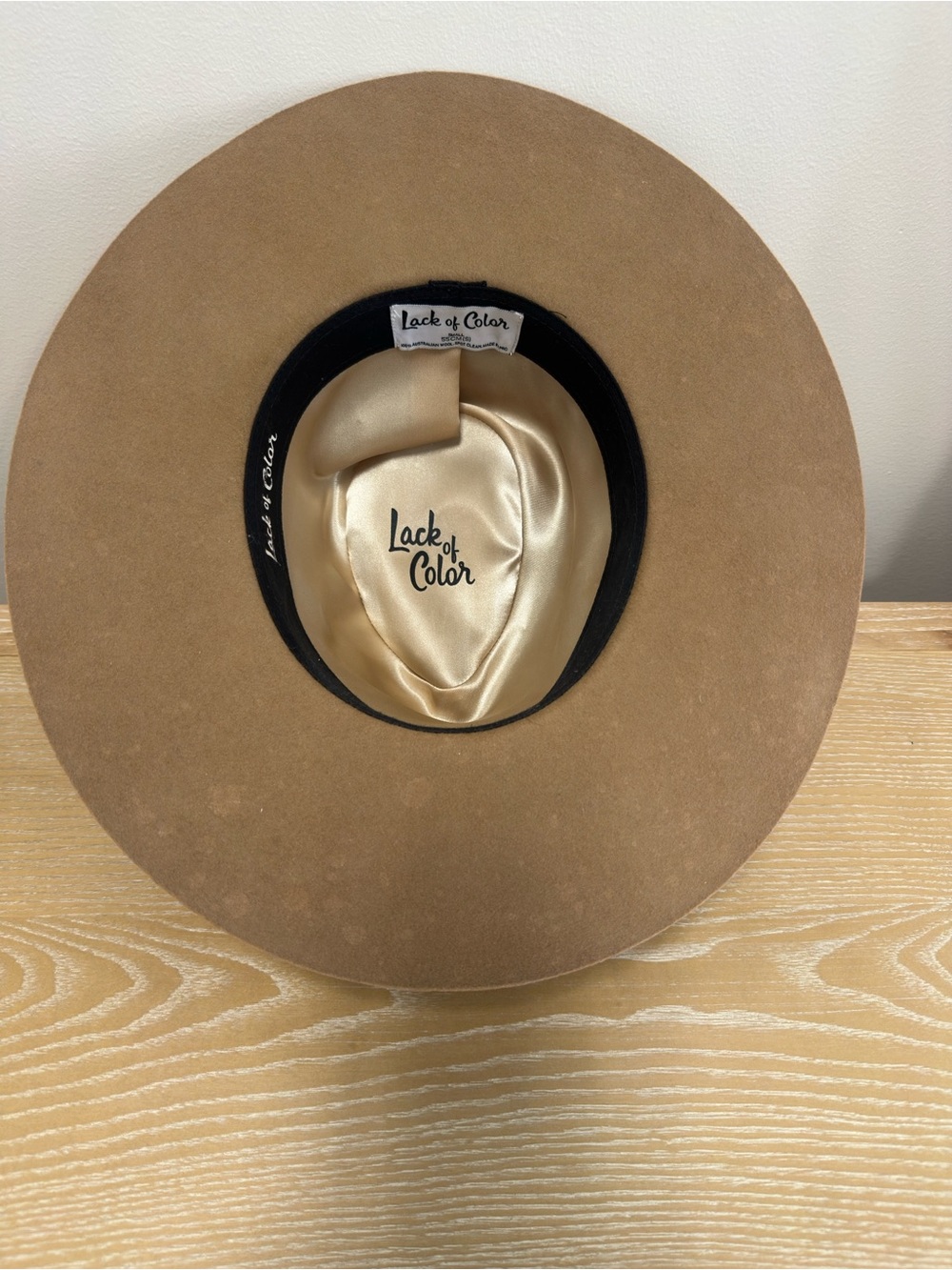 Wide Brim 100% Australian Wool Fedora Hat in Camel with Suede Band | Size Small - Picture 7 of 8